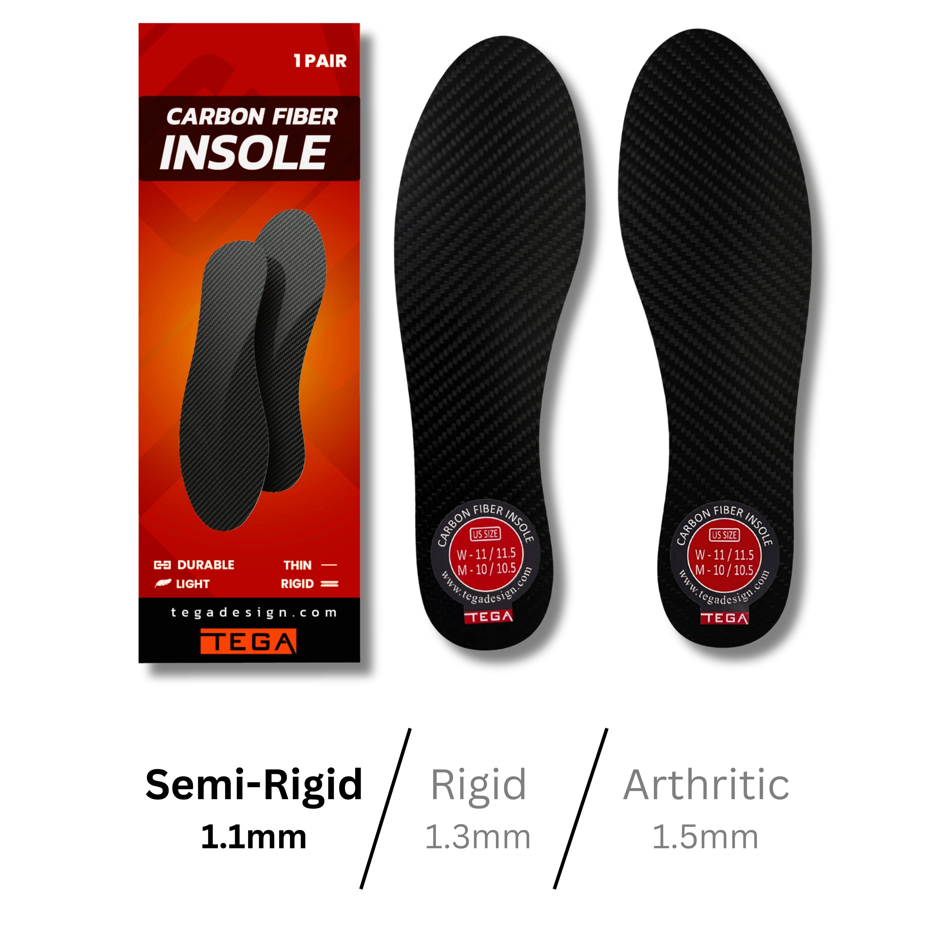 Semi Rigid Carbon Fiber Insole for Turf Toe, Hallux Rigidus/Limitus