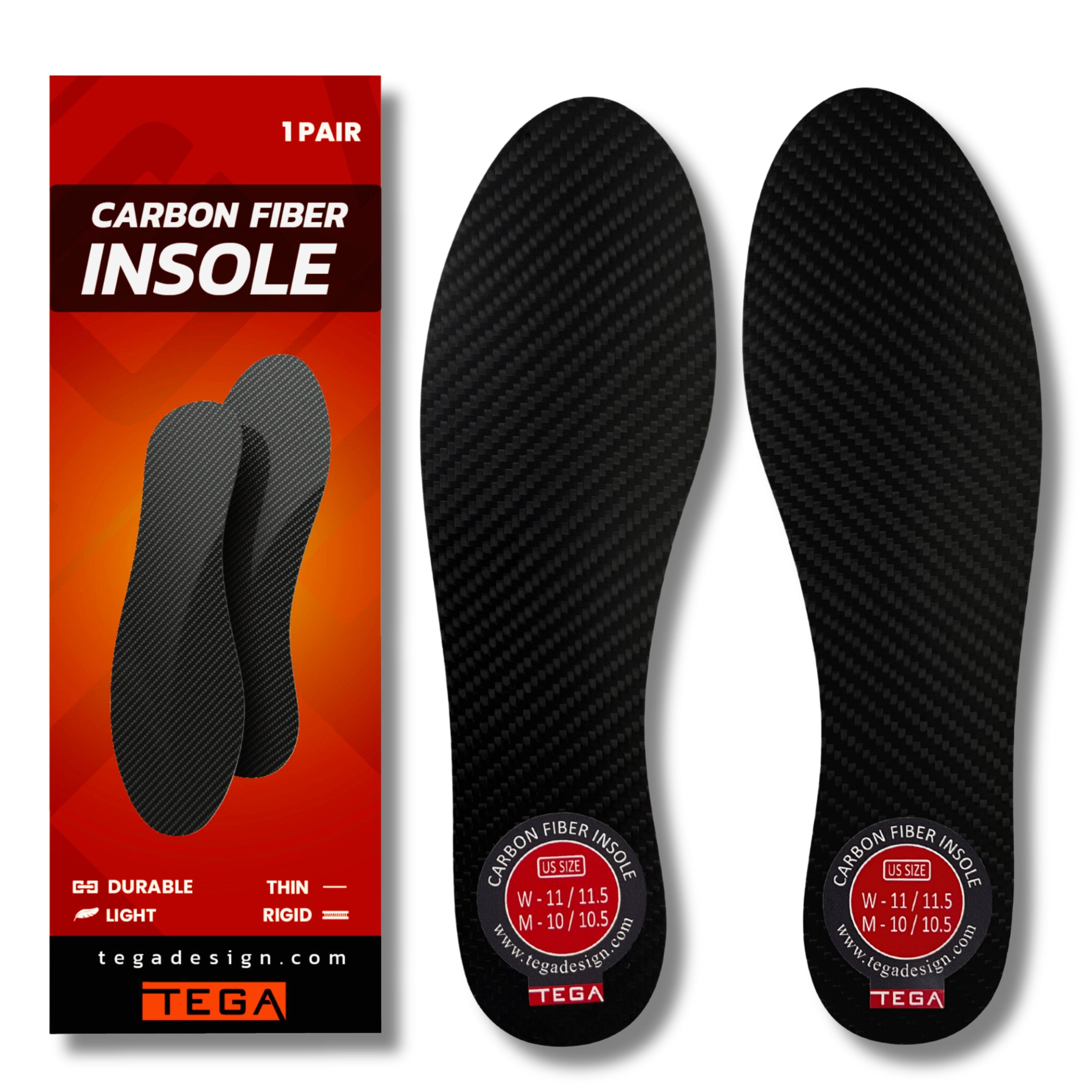 Arthritic Carbon Fiber Insoles - Very Rigid – Tega Design