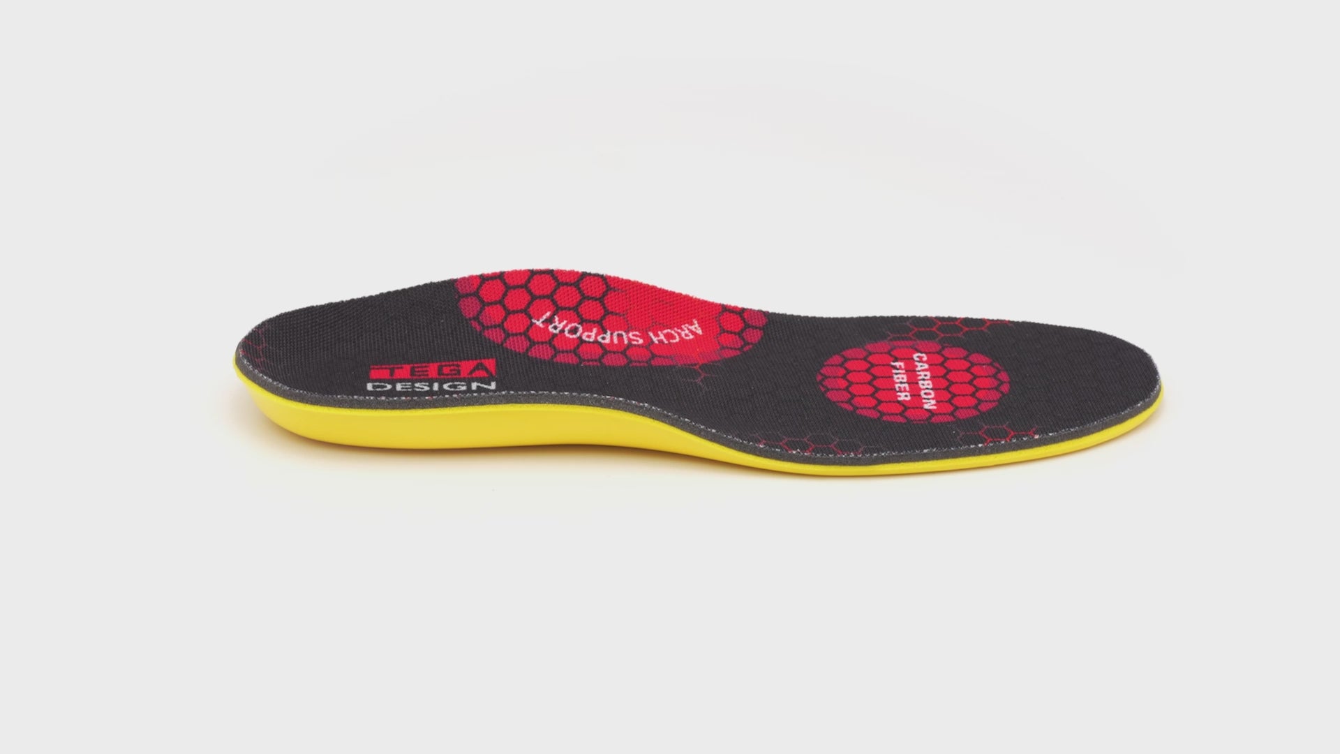 Load video: High-performance carbon fiber insole featuring ergonomic arch support, shock-absorbing gel pads, and breathable fabric. Designed for pain relief, stability, and all-day comfort in athletic and everyday shoes.